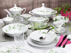 Serwis obiadowo - herbaciany na 12 osób (83 el) Ćmielów - Margaret G665 Magiczny Ogród