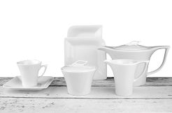 Garnitur do herbaty na 6 osób (12 el.) Bogucice - Evolution White 799 - (WYPRZEDAŻ W890)