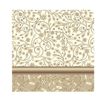 Serwetki 33 x 33 cm (20szt) Polmak - Daisy ornamenty beżowe 55.SD-OG-003202