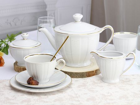 Garnitur do herbaty (kawy) na 12 osób (39 el.) Ćmielów - Oktawa G311 Koronkowa Finezja