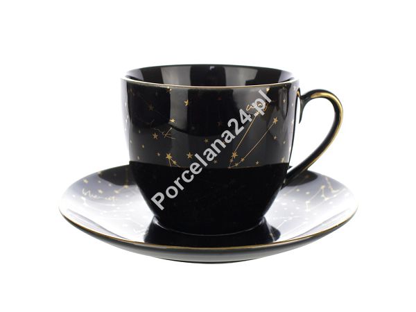 Komplet 2 filiżanek ze spodkiem 0,3 L (4 el) Bogucice - Zodiak Black 973 Komplet 2 filiżanek ze spodkiem 0,3 L (4 el) Bogucice - Zodiak Black 973