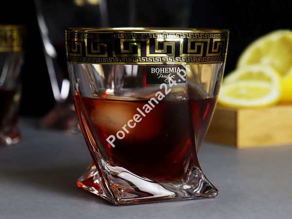 Kpl. szklanek do whisky 340 ml (6 szt.) Bohemia - QUADRO VERSO GOLD 4SB.QUV.949681 Kpl. szklanek do whisky 340 ml (6 szt.) Bohemia - QUADRO VERSO GOLD 4SB.QUV.949681