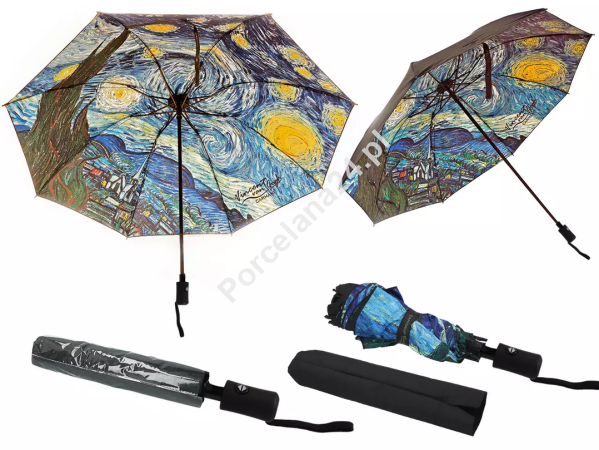 Parasol automatyczny 100 cm Carmani - G. Klimt - V. van Gogh, Gwiaździsta Noc 33.021-7321A Parasol automatyczny 100 cm Carmani - G. Klimt - V. van Gogh, Gwiaździsta Noc 33.021-7321A