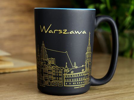 Kubek 0,42 L Omel - Warszawa Czarny/Niebieski 31.KMWA-N