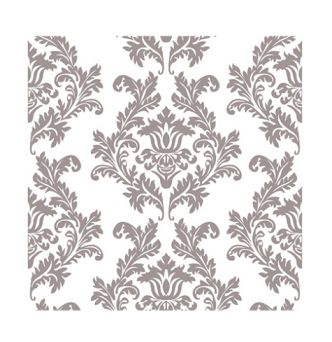 Serwetki 33 x 33 cm (20szt) Polmak - Maki ornamenty biało srebrne 55.SL-OG-001807