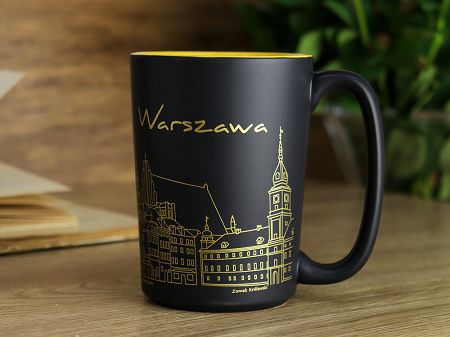 Kubek 0,42 L Omel - Warszawa Czarny/Żółty 31.KMWA-Ż