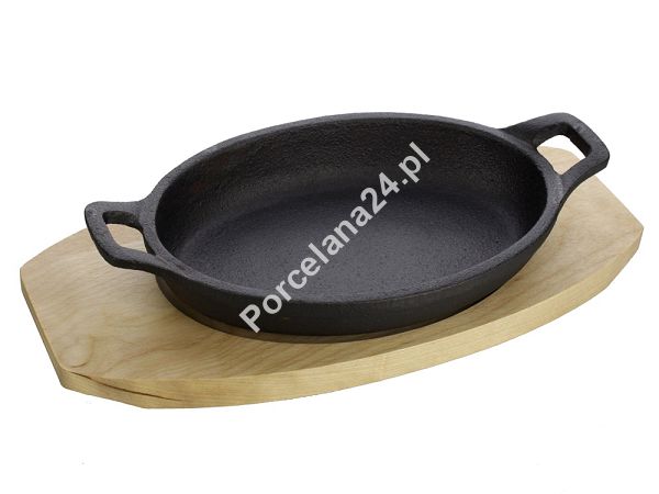 Patelnia żeliwna owalna 17 x 11 cm z deską Tognana - Fusion Taste 1T.FT.P17 Patelnia żeliwna owalna 17 x 11 cm z deską Tognana - Fusion Taste 1T.FT.P17