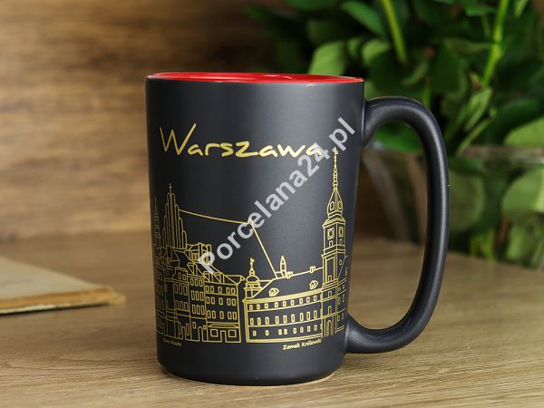 Kubek 0,42 L Omel - Warszawa Czarny/Czerwony 31.KMWA-C Kubek 0,42 L Omel - Warszawa Czarny/Czerwony 31.KMWA-C