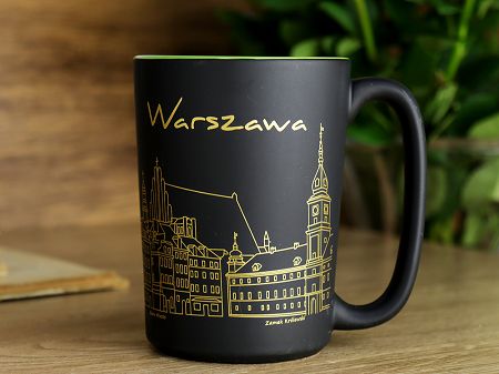 Kubek 0,42 L Omel - Warszawa Czarny/Zielony 31.KMWA-Z