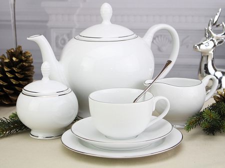 Garnitur do herbaty na 12 osób (39 el.) Bogucice - Lolita Platin 1163