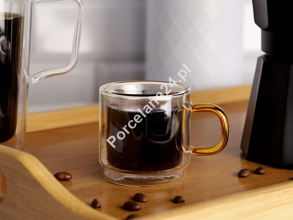 Kpl. szklanek termicznych do espresso z podwójną ścianką (2 szt.) 80 ml Vialli Design - Amber 1K.AMB.8579 Kpl. szklanek termicznych do espresso z podwójną ścianką (2 szt.) 80 ml Vialli Design - Amber 1K.AMB.8579